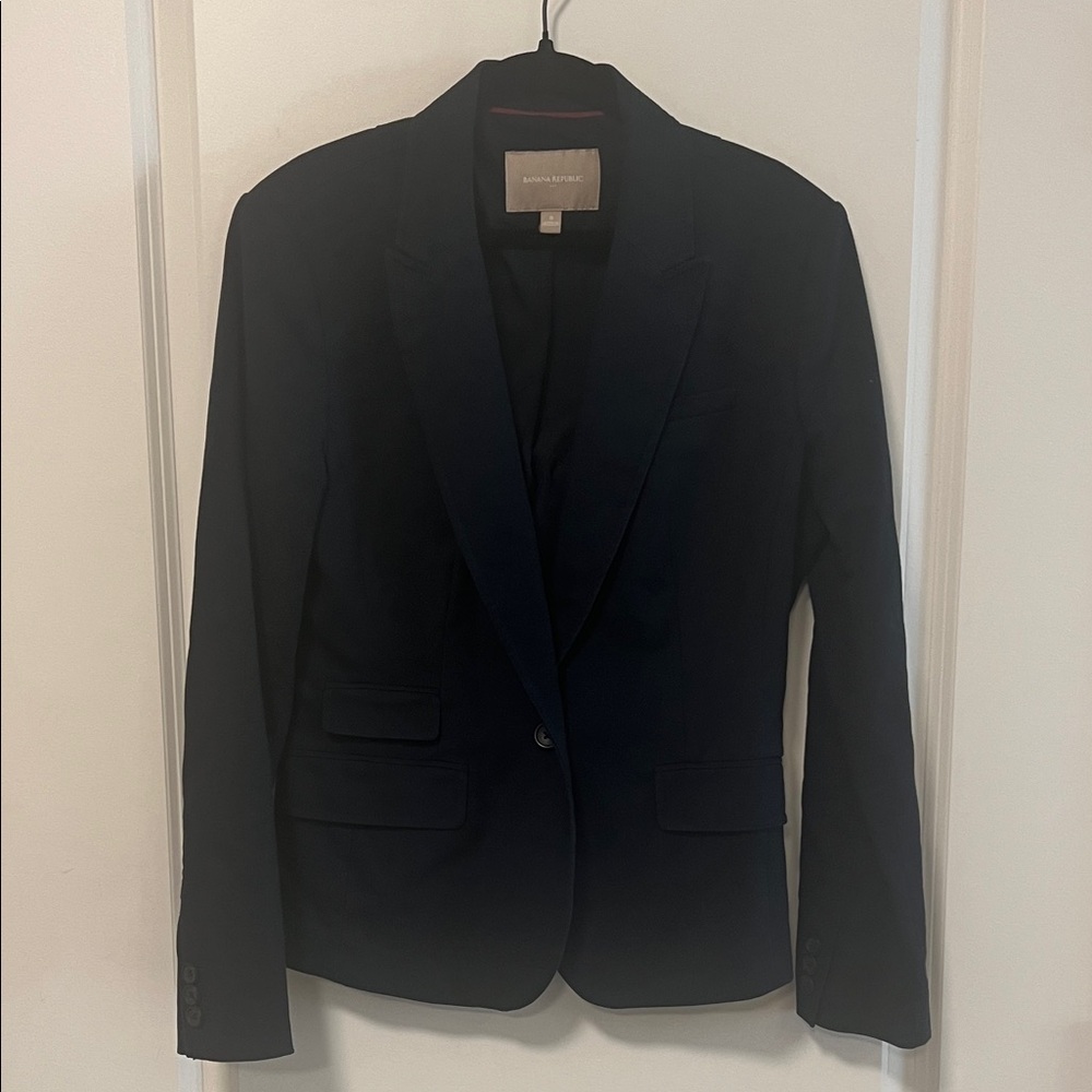 Banana Republic Midnight dark Blue Blazer, 97%Cotton, 3% spandex.
